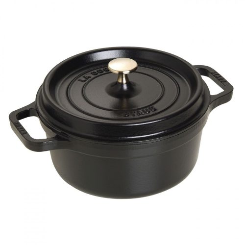 Staub öntöttvas edény | fekete | kerek | 22 cm | 2,6l