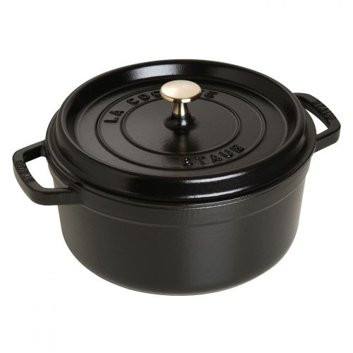 Staub öntöttvas edény - fekete - kerek - 24 cm - 3.79l