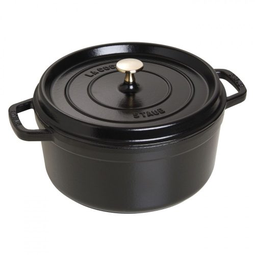 Staub öntöttvas edény| fekete | kerek 26 cm | 5,25l