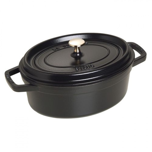 Staub öntöttvas edény | fekete | ovális | 27 cm | 3,2l