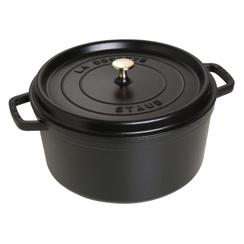 Staub öntöttvas edény | fekete | kerek | 30 cm | 8,35l