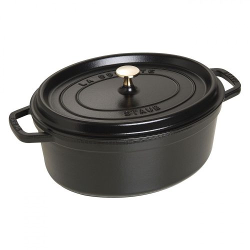 Staub öntöttvas edény | fekete | ovális | 37,5x31 cm | 5,5l