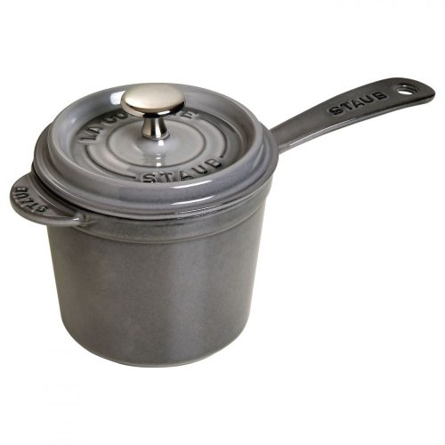 Staub öntöttvas mártásos edény - szürke - kerek - 14 cm - 1,2l