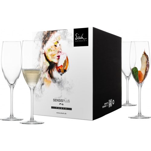 Eisch SUPERIOR SENSISPLUS 4 db pezsgőspohár díszdobozban 2,78dl 235 mm