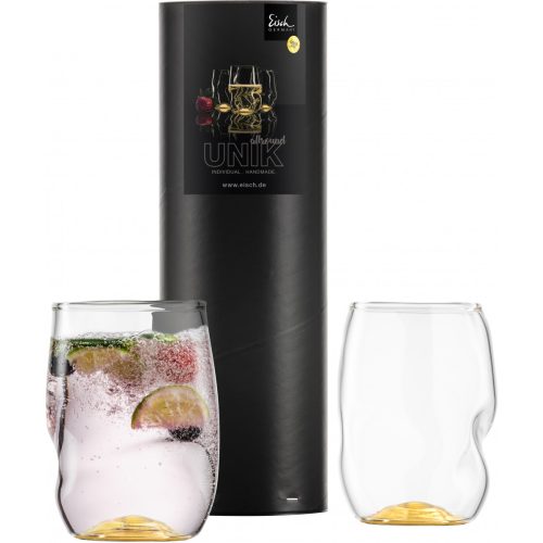 Eisch UNIK 2 db univerzális pohár arany díszhengerben 3dl 100 mm