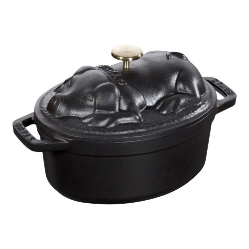 Staub öntöttvas edény | fekete | malac forma | 17 cm | 1l