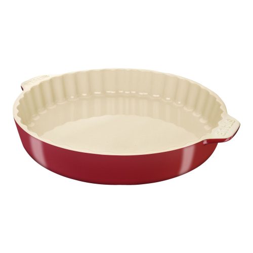 Staub pitesütő edény- kerámia - piros - kerek 28 cm