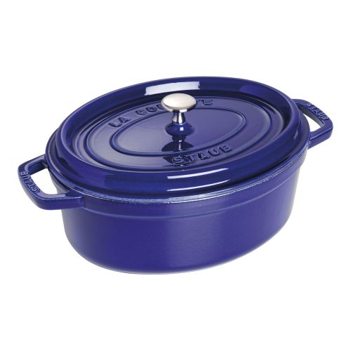 Staub öntöttvas edény - sötétkék - ovális 31 cm - 5,5l