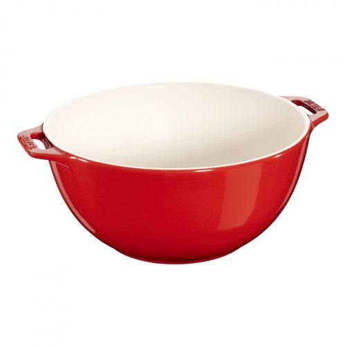 Staub kerámia tál | meggypiros | kerek | 25 cm | 3,2 l