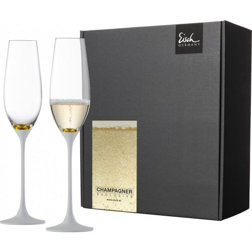 Eisch CHAMPAGNE EXCLUSIV 2 db pezsgőspohár arany-fehér díszdobozban 2,1dl 265 mm