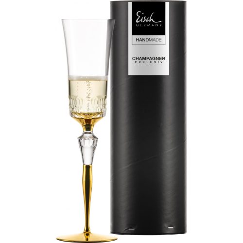 Eisch CHAMPAGNE EXCLUSIV pezsgőspohár arany díszhengerben 2,5dl 280 mm