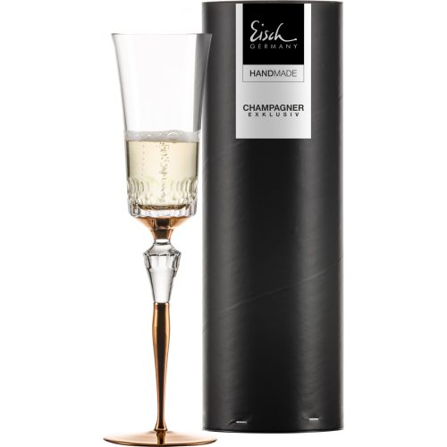 Eisch CHAMPAGNE EXCLUSIV pezsgőspohár réz díszhengerben 2,5dl 280 mm