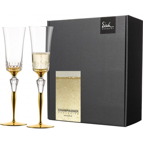 Eisch CHAMPAGNE EXCLUSIV 2 db pezsgőspohár arany díszdobozban  2,5dl 280 mm