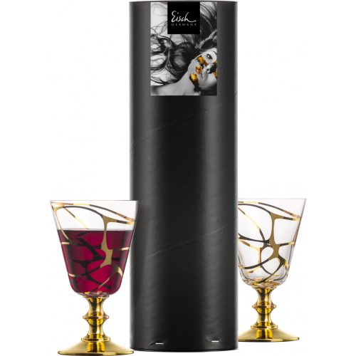 Eisch STARGATE GOLD 2 db vörösboros pohár díszhengerben 2,9dl 147 mm