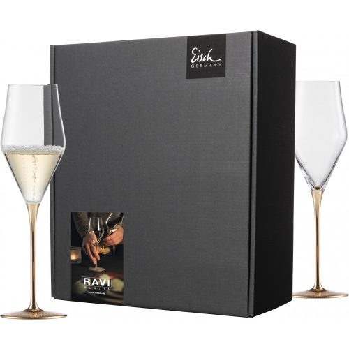 Eisch RAVI GOLD 2 db pezsgőspohár díszdobozban   2,6dl 246 mm