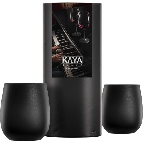 Eisch KAYA BLACK 2 db pohár díszhengerben 3,6dl 95 mm