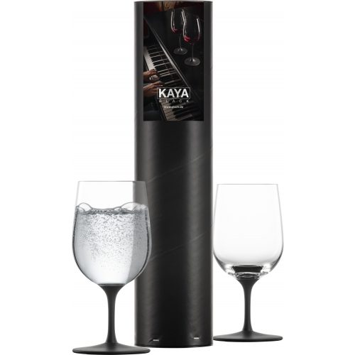 Eisch KAYA BLACK 2 db ásványvizes pohár díszhengerben 3,4dl 165 mm